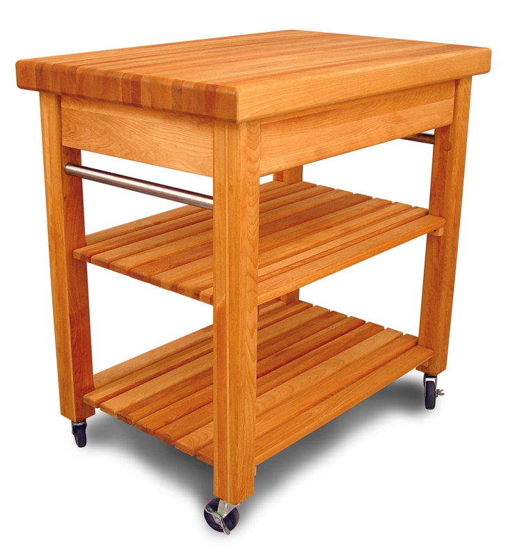 Catskill Craftsmen French Country Kitchen Island with Butcher Block Top